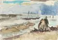 Erhard Hippold, Ostsee – Fischer beim Einholen der Netze. Wohl 1960er Jahre/1970er Jahre
