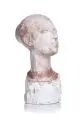 Georg Curt Bauch, Amazonenkopf. Wohl 1930er Jahre, Gips, getönt, partiell geritzt