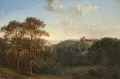 Friedrich Otto Georgi, Schloss Siebeneichen bei Meißen im Abendlicht, 1860, Öl auf Leinwand