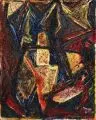 Erhard Hippold, Komposition mit gelben Flächen, 1971, Öl auf Hartfaser