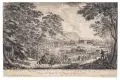 Johann Alexander Thiele, Vue du Chateau Royal de Pillnitz et des Environs du coté / du Midi / Prospect von dem Königl. LustSchloss Pillnitz an der Elbe und umliegenden Gegend wie sich solches gegen Mittag Presentiret, 1726, Radierung auf Bütten mit Wasserzeichen, vollflächig auf Büttenkarton montiert