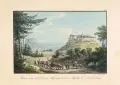 Johann Carl August Richter, Straße nach der Festung Königstein und Ansicht des Liliensteins, Radierungen, altkoloriert, auf Bütten