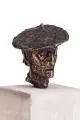 Helmut Heinze, Porträt Bernhard Kretzschmar. Wohl um 1977, Bronze, gegossen, schwarz patiniert
