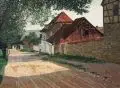 Erwin Braune, Dorfstraße im Weimarer Land, 1927, Öl auf Leinwand