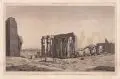 Jean-Baptiste Liénard, THEBES. Memnonium. – Vue de pe´ristyle du tombeau et de de´bris de la statue colossale d'Osymandyas, prise de l'ouest Thèbes, 1809, Kupferstich
