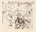 Paul Kleinschmidt, Nach dem Auftritt, 1924, Kaltnadelradierung auf gelblichem "JW Zanders"-Bütten