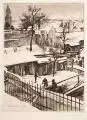 Richard Müller, Schneelandschaft, 1921, Radierung mit Tonplatte