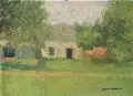 Georg Oehme, Bauernhaus, 1911, Öl auf Malpappe