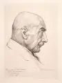 Erich Heermann, Porträt Max Liebermann im Profil nach rechts, 1927, Radierung mit Plattenton auf feinem Bütten