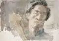 Eugen Hoffmann, Selbstportrait, 1944, Aquarell auf Aquarellkarton