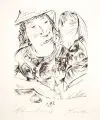 Paul Kleinschmidt, Beim Kartenleger, 1923, Kaltnadelradierung auf chamoisfarbenem Bütten
