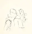 Rudolf Schlichter, Ohne Titel (Spaziergänger), 1920, Lithografie auf gelblichem Maschinenbütten