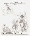 Max Slevogt, und weitere Künstler, Fünf Druckgrafiken. 1. Viertel 20. Jh, Radierungen und zwei Lithografien auf Bütten. a) Max Slevogt, Theaterszene, Lithografie auf Bütten