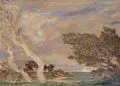 Hans Unger, Friesenhain. Sylt, Gouache auf ockerfarbenem Papier