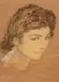 Hans Unger, Kopf einer jungen Frau nach rechts. Wohl um 1910