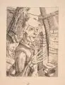 Johannes Wüsten, Sonderling, 1929, Kupferstich auf grauem, gerippten Papier