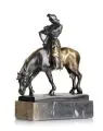 Albert Hinrich Hussmann, Ritter mit seiner Harfe. Wohl um 1900, Bronze, gegossen, schwarzbraun patiniert
