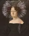 Józef Edward August Gillern, Bildnis einer Dame mit Spitzenhaube, 1833, Öl auf Leinwand