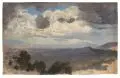 Albert Venus, Italienische Landschaft, Wohl 1869, Öl auf kräftigem, gelblichen Papier
