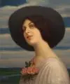 (zugeschr.), Porträt einer jungen Dame mit Hut by Angela Ella Adler, 1920, Öl auf Leinwand, sold Jun 2022