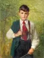 Wilhelm Claudius, Bildnis eines Knaben in bayrischer Tracht, 1937, Öl auf Leinwand