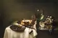 Willem Claesz. Heda, Ein Frühstückstisch mit Brombeerpastete, Um 1880/84, Öl auf Leinwand