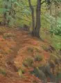 Osmar Schindler, Waldstück. Wohl Anfang 20. Jh, Öl auf Malpappe