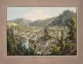 Carlsbad vom Kreuzberge by Vincenc Morstadt, Nach 1835, Umrissradierung auf "J Whatman"-Bütten, aufwendig alt koloriert, partiell eiweißgehöht, sold Jun 2022