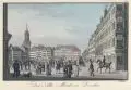 Johann Carl August Richter, Der Alte Markt zu Dresden, Um 1830, Umrissradierung, altkoloriert, auf Bütten