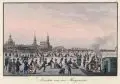 Johann Carl August Richter, Dresden vor der Morgenseite, Um 1830, Umrissradierung, altkoloriert, auf Bütten