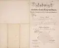 Ludwig II., König von Bayern, Hauptmanns-Patent für Lorenz Albert by Ludwig Ii. Otto Friedrich Wilhelm von Bayern, 1866, Doppelblatt, mehrfach gefaltet, sold Jun 2022