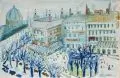 Pol Cassel, Paris, 1926, Aquarell auf Torchon