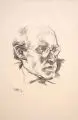 Georg Hermann Gelbke, Selbstporträt. 1927. / Józef Rosner, Porträt Georg Gelbke, 1932, Lithografie auf feinem Bütten