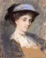 Theodor Blake Wirgman, An English Girl, Um 1912, Farbige Pastellkreidezeichnung auf hellbraunen Papier