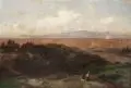 Karl Gustav Rodde, Römische Campagna mit Blick auf die Ponte Nomentano, 1862, Öl auf Leinwand
