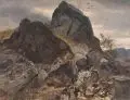 Viktor Paul Mohn, Mittelgebirgslandschaft mit Felsen (Erzgebirge ?). 1870er/1880er Jahre