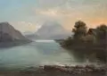 Carl Christian Sparmann, Blick auf den Vierwaldstättersee und Pilatus, 1860, Öl auf Leinwand