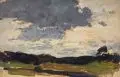 Erich Kips, Drei Landschaftsstudien. Wohl um 1900, Öl auf festem Papier bzw. auf Malpappe
