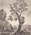 Stefano della Bella, Reiter- und Tierzug in italienischer Landschaft. 17. Jh, Radierung auf Bütten