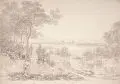 Carl August Richter, (zugeschr.), Blick auf Dresden von der Bautzner Straße (beim Meisenberg) aus, Um 1800, Radierung