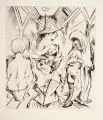 Paul Kleinschmidt, Frauenbad, 1922, Kaltnadelradierung auf gelblichem "Van Gelder Zonen"-Bütten