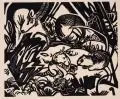 Franz Marc, Tierlegende, 1912, Holzschnitt