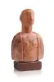 Gustav Schmidt, Junge Frau en face, Wohl 1950, Ton, roter Scherben, gebrannt