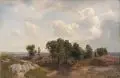 Carl Schweich, Weite Heidelandschaft. Wohl um 1880, Öl auf Leinwand