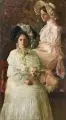 Philipp Kahm, Monogrammist P.K. (evtl. Philipp Kahm), Jugendbildnis von Flora Falgner und Ida Müller, Würzburg, 1905, Öl auf Leinwand, auf einen Spannrahmen klebemontiert