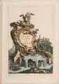 Pierre-Edmé Babel, und andere Künstler, 12 Kartuschen im Stil des Rokoko mit architektonischem Hintergrund, 1750/1775, Kupferstiche auf Bütten, handkoloriert