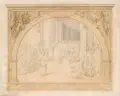 Eduard Daege, Maria von Speck -Sternburg, am ersten Januar MDCCCXXXVI eingekleidet, 1836, Bleistiftzeichnung, aquarelliert, auf kräftigem Bütten