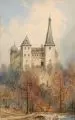 August Friedrich Schlegel, Schloss Mylau im Vogtland. Mitte 19. Jh, Aquarell auf festem Papier