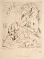 Paul Kleinschmidt, Die Gosse, 1922, Kaltnadelradierung auf hauchdünnem Japan mit leichtem Plattenton