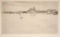 Ernst Oppler, Venedig – Santa Maria della Salute, Kaltnadelradierungen in Graubraun bzw